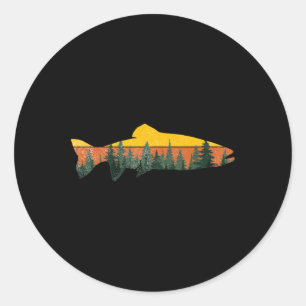 Forellenfliegenfischen Outdoor Wald Natur Wildtier Runder Aufkleber