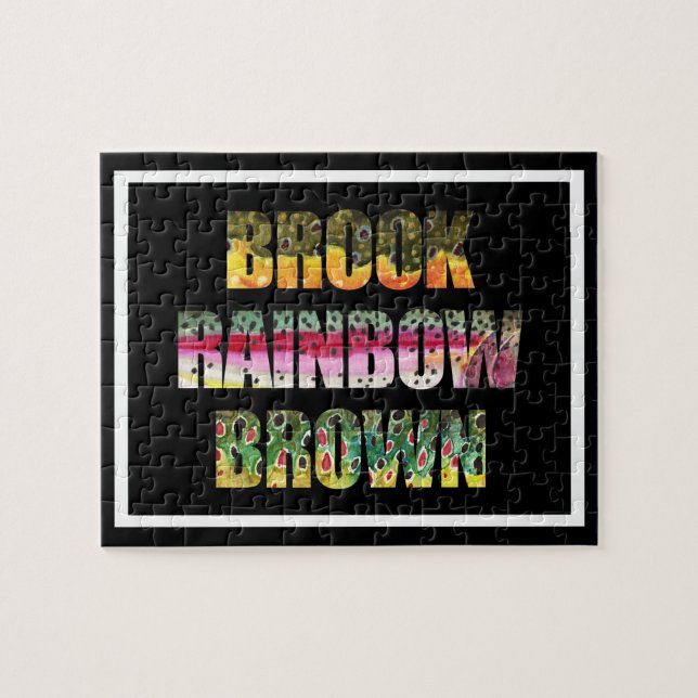 Forellenhäute des Bachs, Regenbogen, Braunen Puzzle (Horizontal)