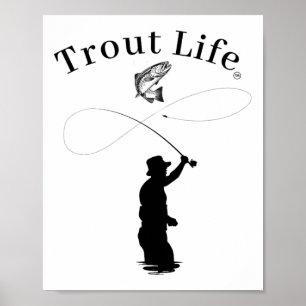 Forellenleben Fliegenfischen  Poster