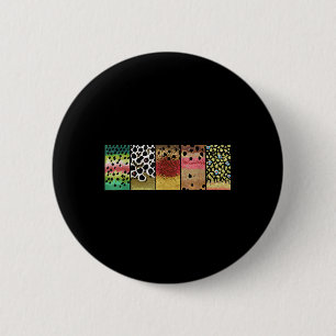 Forellenmuster Kunst Regenbogen Braun Goldene Cutt Button