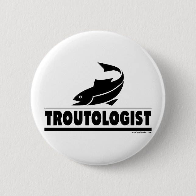 Forellenologe - Humoraler Forellenfisch Button (Vorderseite)