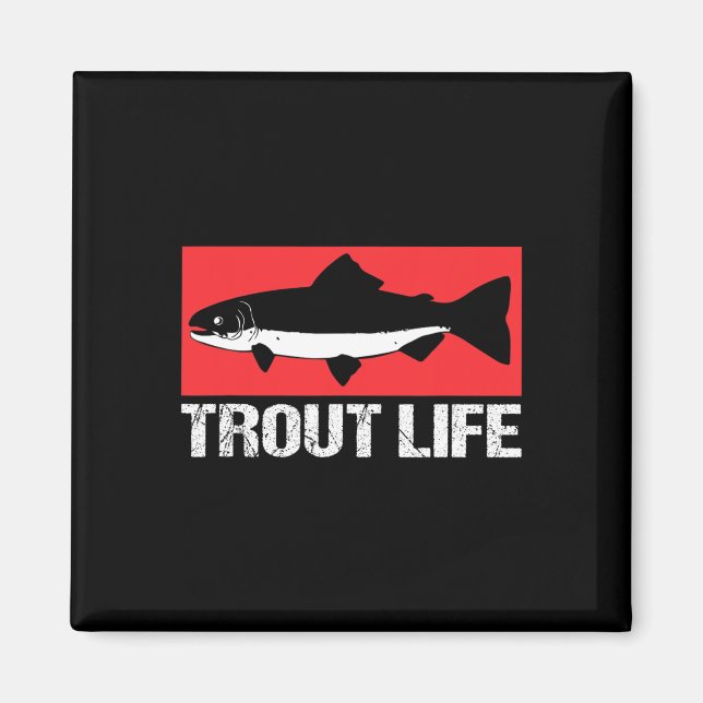 Forellensee Fischen Forelle Life Magnet (Vorne)