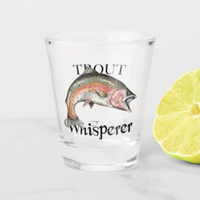 ForellenWhisperer Schnapsglas (Vorderseite)