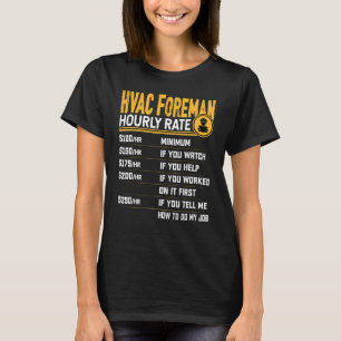 Foreman Hourly Rate HVAC Technician T-Shirt