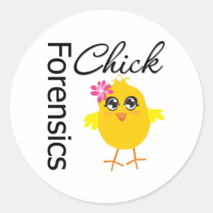 Forensik Chick Runder Aufkleber