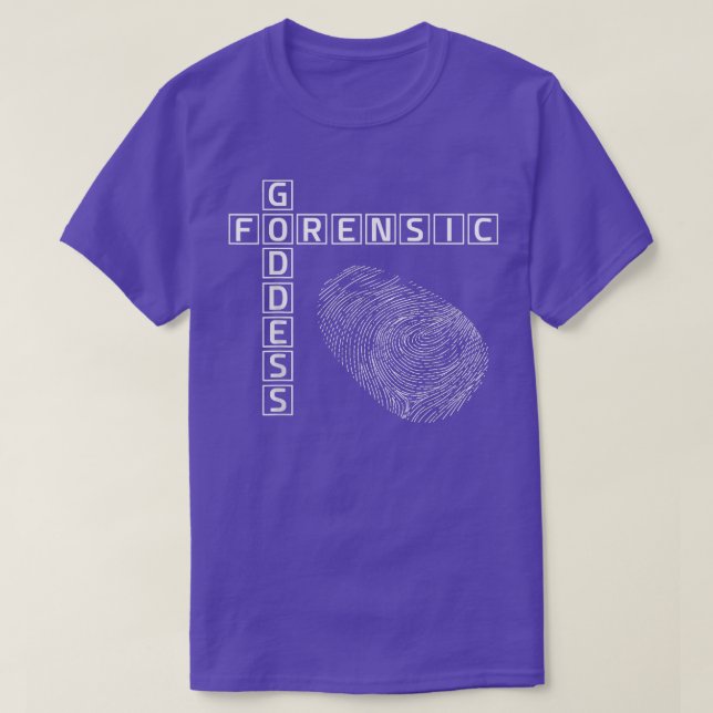Forensische Goddess Fingerprint Science T-Shirt (Design vorne)