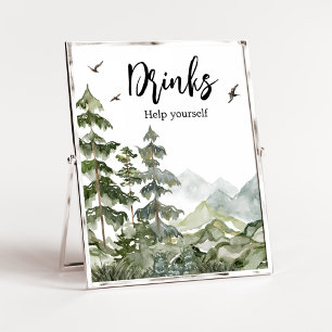 Forest Adventure Baby Shower Drinks Poster