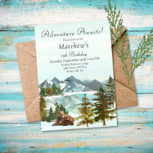 Forest Adventure Boy Rustic Bears Geburtstagsparty