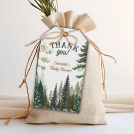 Forest Adventure erwartet Baby Shower Vielen Dank Geschenkanhänger