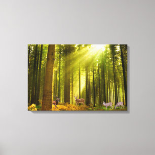 Forest and Deer Image for wrapped Leinwand Leinwan