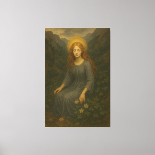 Forest Angel – Divine Light Portrait Leinwanddruck (Vorderseite)