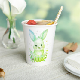 Forest Animal Baby Shower Pastel Green Bunny Party Pappbecher