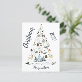 Forest Animal Christmas Tree Postcard Postkarte