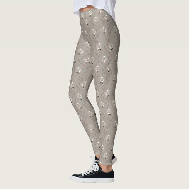 Forest Animal Fox Acorn Blumenmuster Leggings (Links)