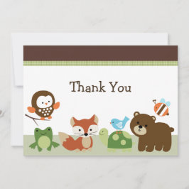 Forest Animal Friends Baby Dusche Danke Karte