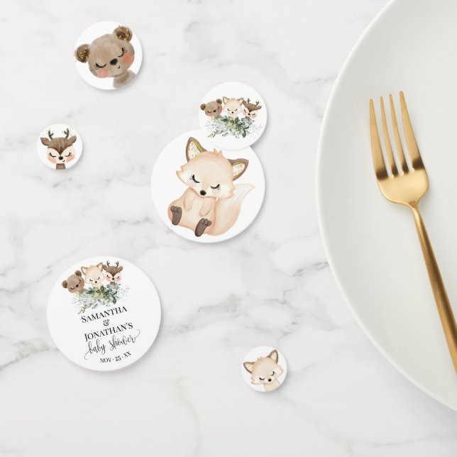 Forest Animal Greenery Baby Shower Konfetti (Gruppe)