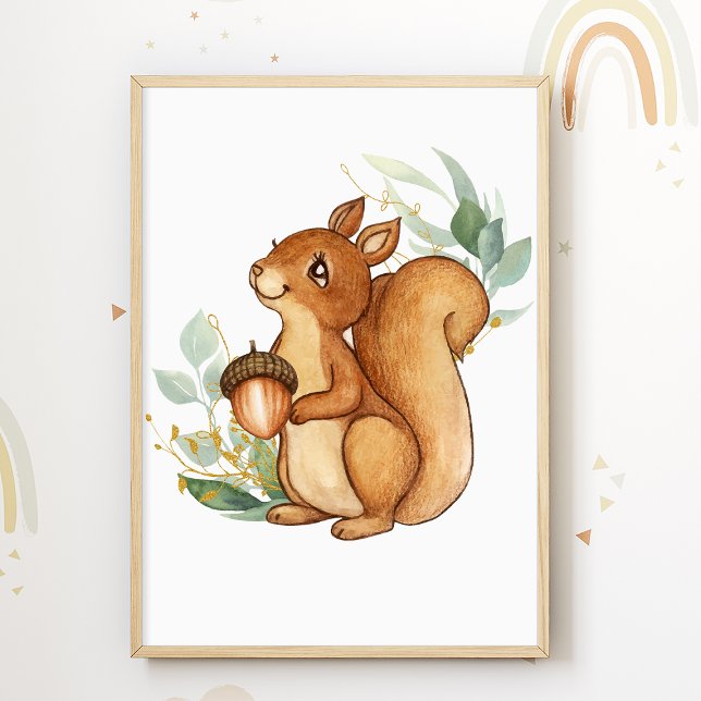Forest Animal Kids Room Poster Eichhörnchen Kinder (Von Creator hochgeladen)
