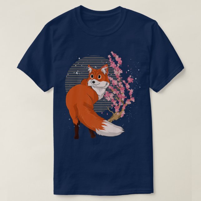Forest Animal Lover Sakura Cute Cherry Blossom Fo  T-Shirt (Design vorne)