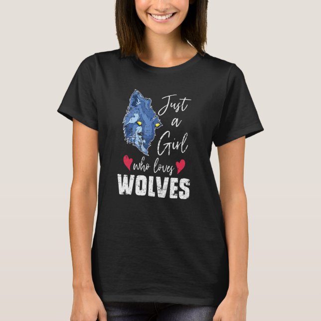 Forest Animal Predator Wolf Women Girls Wolf T-Shirt (Vorderseite)