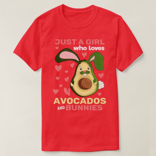 Forest Animal Women Niedlich Rabbit Girls Avocado  T-Shirt (Design vorne)