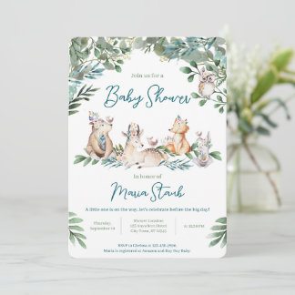 Forest Animal Woodland Baby Shower Invitation Einladung