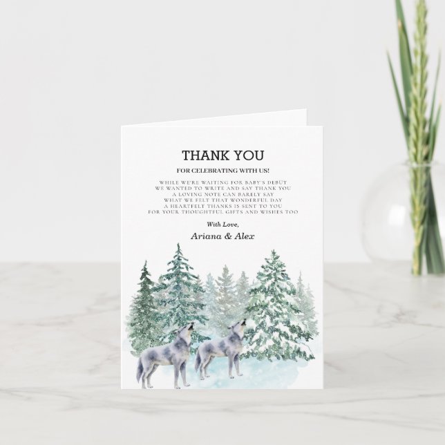 Forest Animals Baby Dusche Danke Karte (Vorderseite)