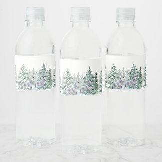 Forest Animals Baby Dusche Wasser Flasche Etikett