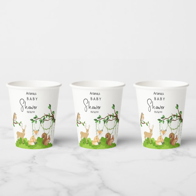 Forest Animals Baby Duschpapier Cups Pappbecher (Multi)
