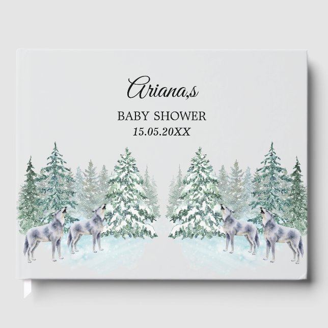 Forest Animals Baby Showbook Gästebuch (Vorderseite)
