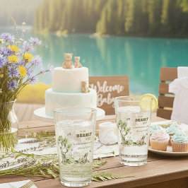 Forest Animals Bearly Wait Baby Shower Keepsake Glas