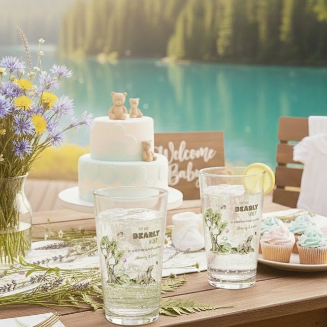 Forest Animals Bearly Wait Baby Shower Keepsake Glas (Forest Animals Bearly Wait Baby Shower Keepsake Glass ©Susanne Sachers - Sunny Mind 🌞)