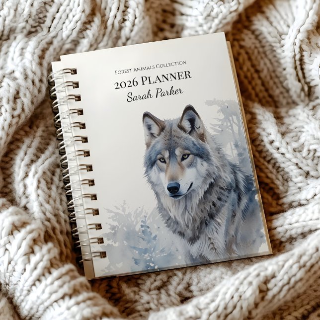 Forest Animals Personalized 2026 Planner Planer (2026-Forest-Animals-Planner-Weekly-Monthly-Woodland-Calendar-Organizer-For-Home-School-Office.)