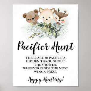 Forest Animals Schnuller Jagd Baby Showspiel-Zeich Poster