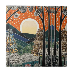 Forest Art Nouveau Tile Fliese