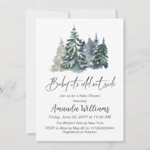 Forest Baby It's Cold Outside Winter Baby Dusche Einladung