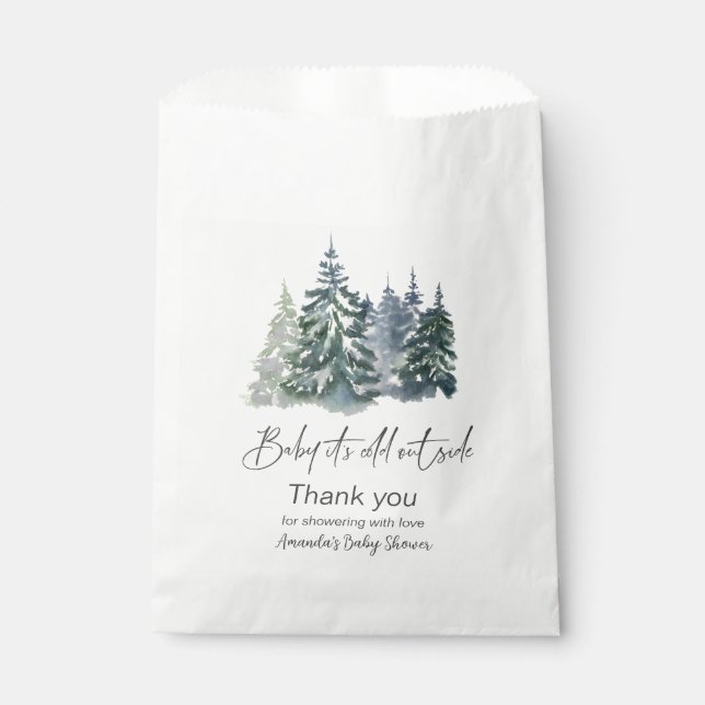 Forest Baby It's Cold Outside Winter Baby Dusche Geschenktütchen (Vorderseite)