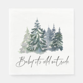 Forest Baby It's Cold Outside Winter Baby Dusche Serviette