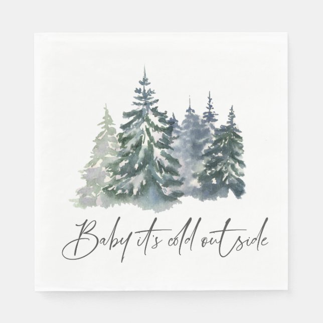 Forest Baby It's Cold Outside Winter Baby Dusche Serviette (Vorderseite)