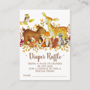 Forest Baby Showdiaper Raffle Ticket Begleitkarte