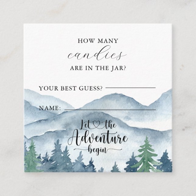Forest Baby Shower wie viele in Jar Game Begleitkarte (Vorderseite)