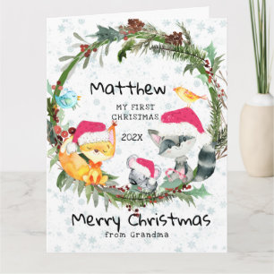 Forest Baby's First Christmas Card von Oma Karte