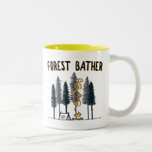 Forest Bather Camping Zweifarbige Tasse