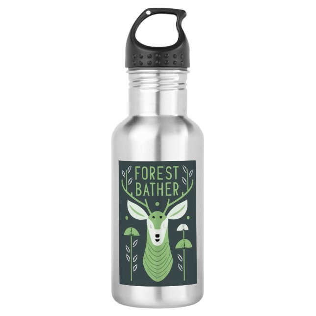 Forest Bather Deer Edelstahlflasche (Vorderseite)