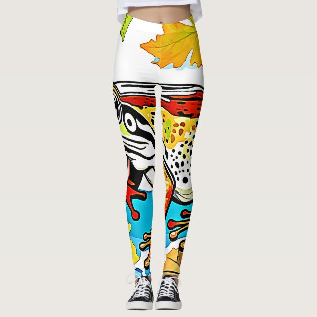 Forest Black Bar Majestät Design Leggings (Vorderseite)