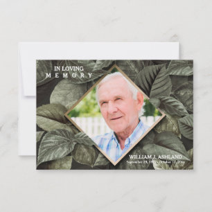 Forest Blätter Frame Beileid Foto Danke Karte