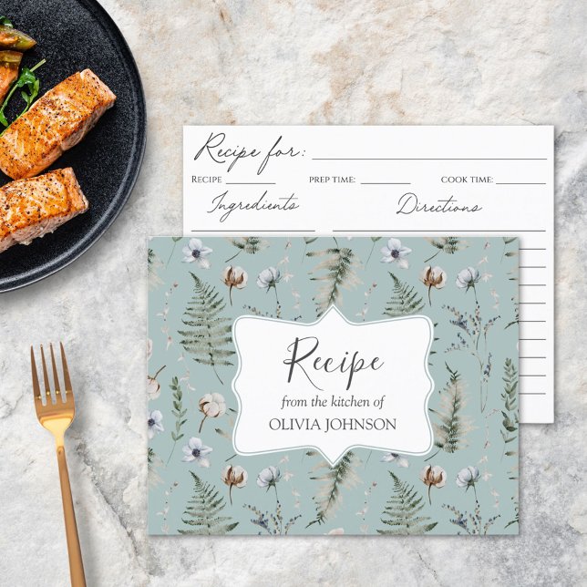 Forest Blume Blätter Botanische Blumenkarte (In situ)