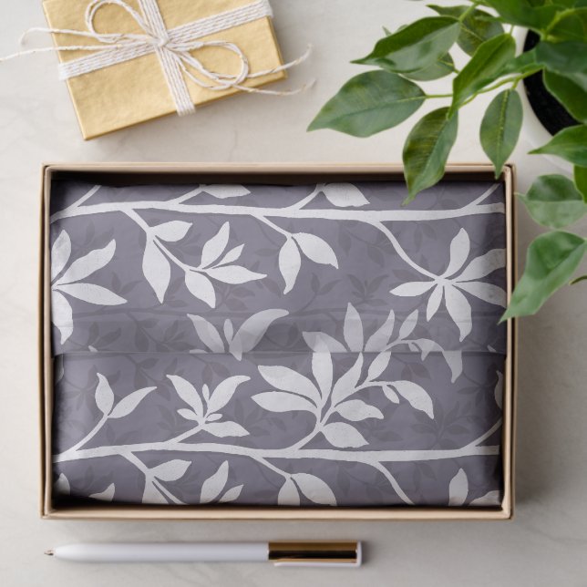 Forest Breeze Minimalist Botanical Silhouette Lav Seidenpapier (Geschenk)