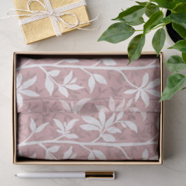 Forest Breeze Modern Botanical Silhouette Pink Seidenpapier