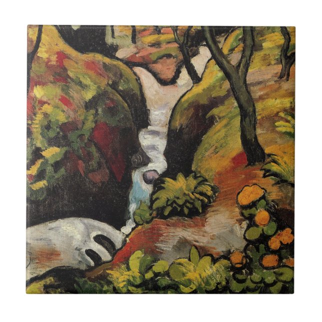 Forest Brook von August Macke Vintag Expressionism Fliese (Vorderseite)