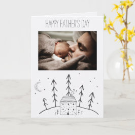 Forest Cabin Moon Vatertag mit Foto Karte